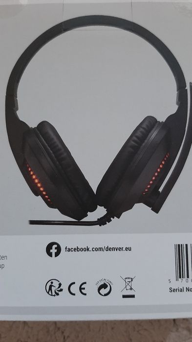 Слушалки denver LED светлина