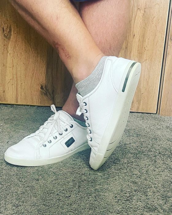 Белые кожаные кеды Dolce gabbana, оригинал