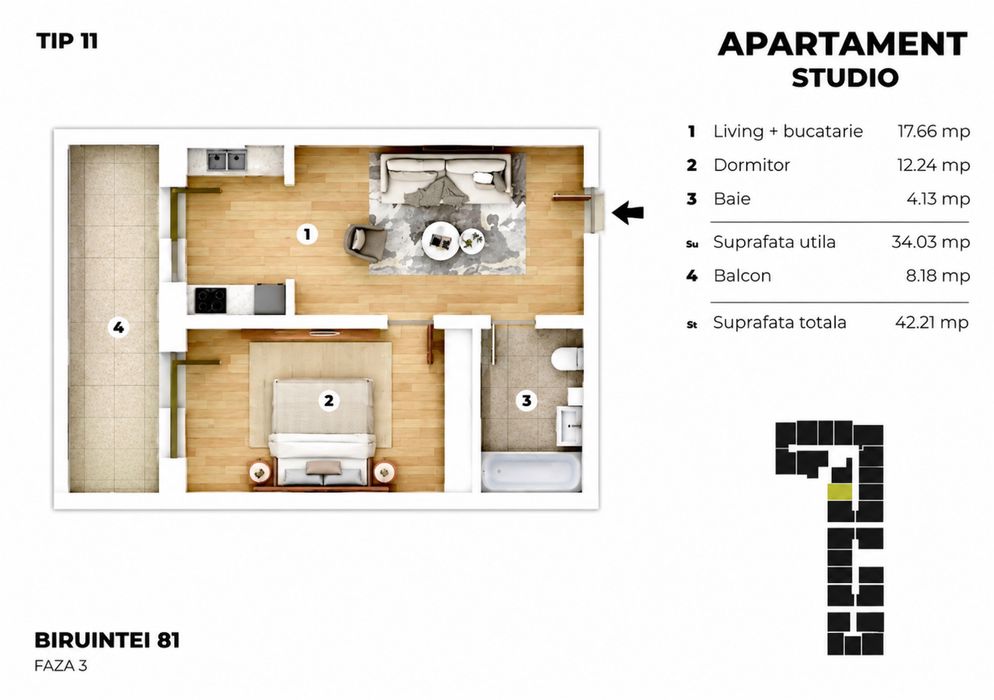 Studio 42 mp~Bloc nou finalizat Popesti Leordeni, Berceni, Metalurgiei, Aparatorii Patriei, Piata Sudului