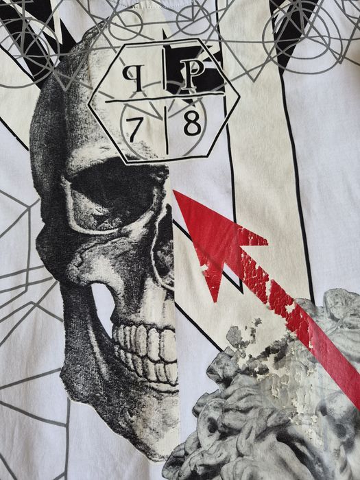 Tricou original Philipp Plein Geometry Skull & Statue