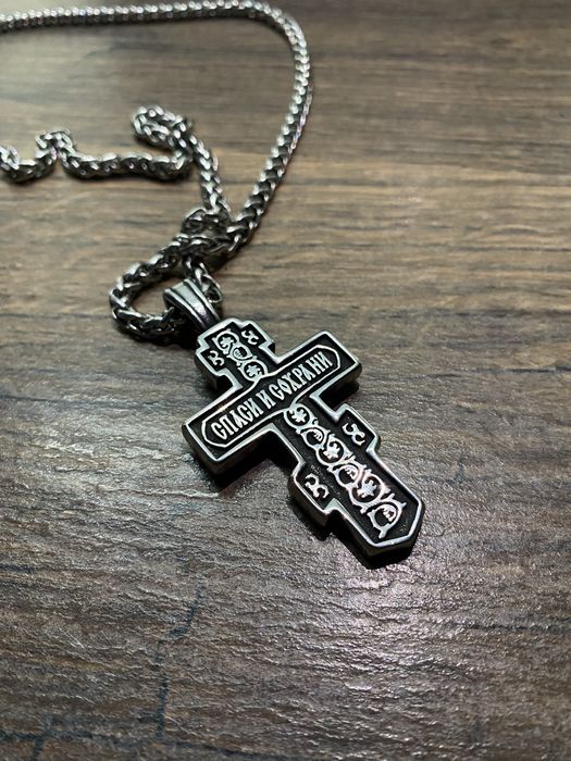 Крест с цепью s steel