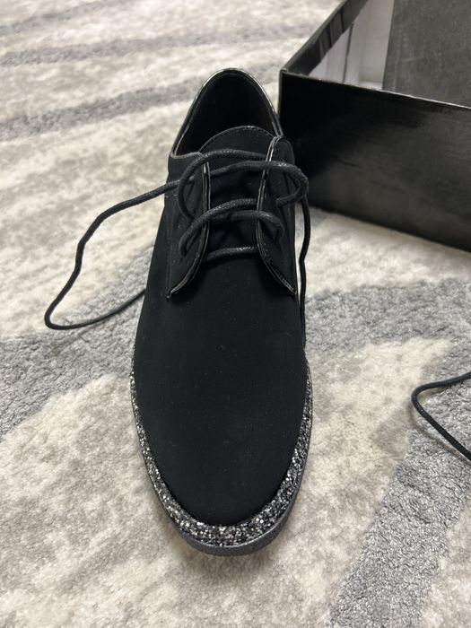 Pantofi noi in cutie 38 piele intoarsa, catifea