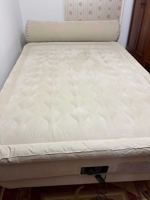 Saltea gonflabila Fiber Tech, INTEX, dimensiune 152x203cm, culoare crem