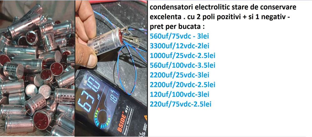 condensatori electrolitic +/-