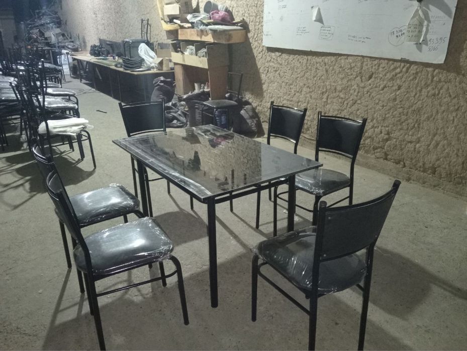 Камплектта 6 та стул 1 стол бор цэхдан оптом нархларда харид килинг