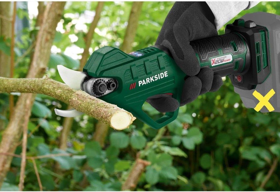 Parkside foarfeca electrica pe baterie 20V gradina vie pomi trandafiri