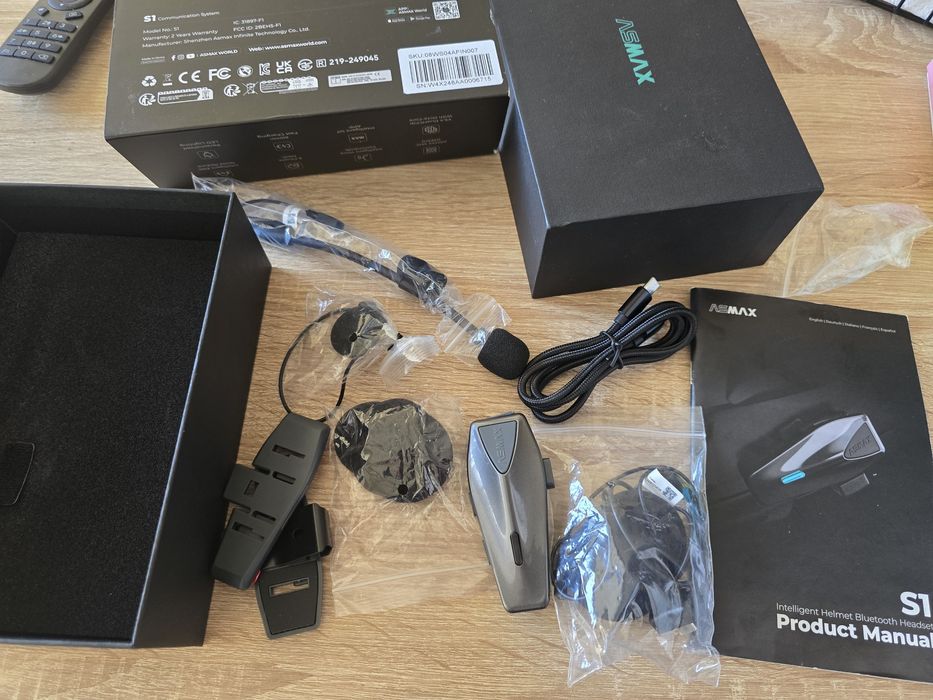 S1 Мотоциклетни Bluetooth слушалки с интелигентно гласово управление,