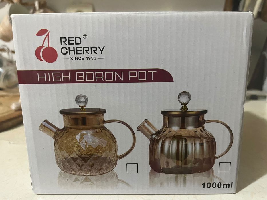 Продается стеклянный заварочный чайник Red Cherry новый в упаковке