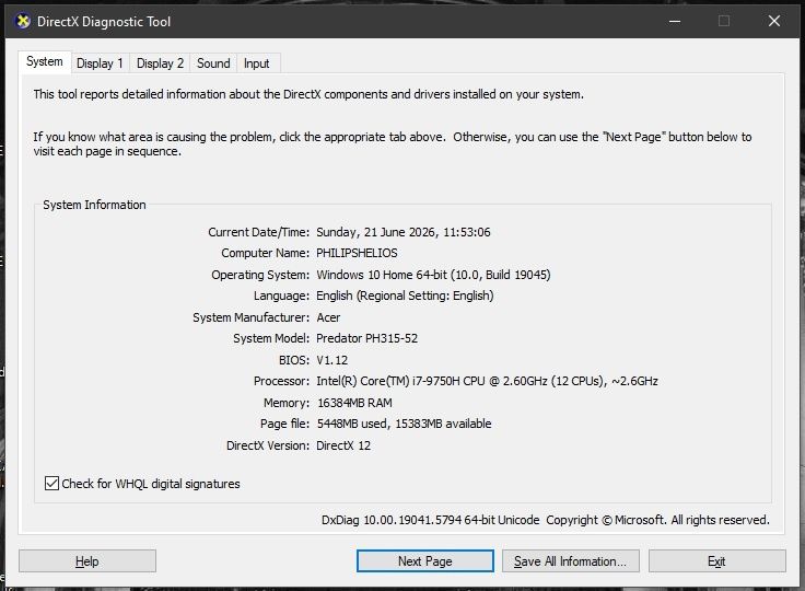 Acer Predator Helios 300 - i7 9750H - GTX 1660Ti