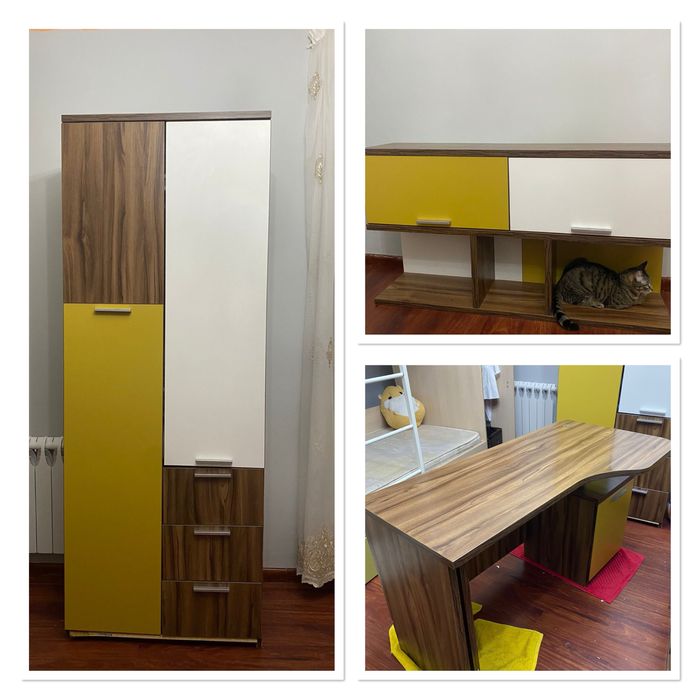 Продам стол ,шкаф,полку