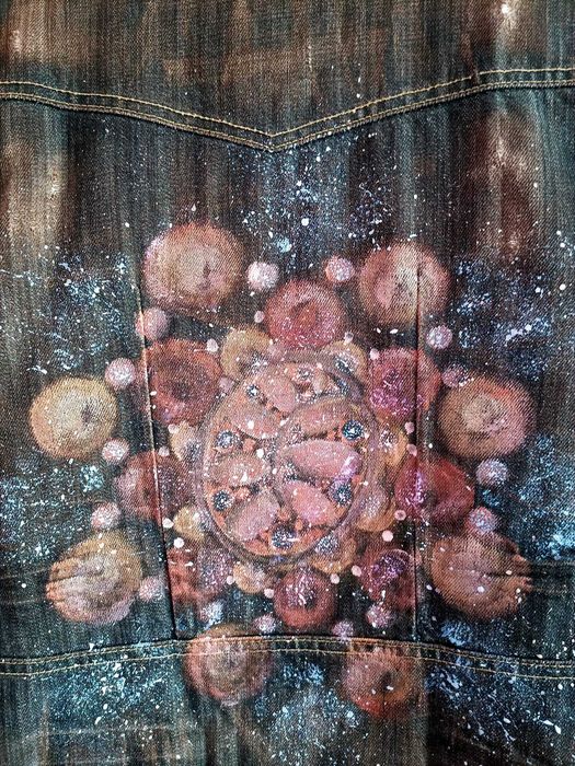 Geacă denim pictată manual