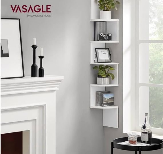 Ъглов стенен рафт с 5 нива