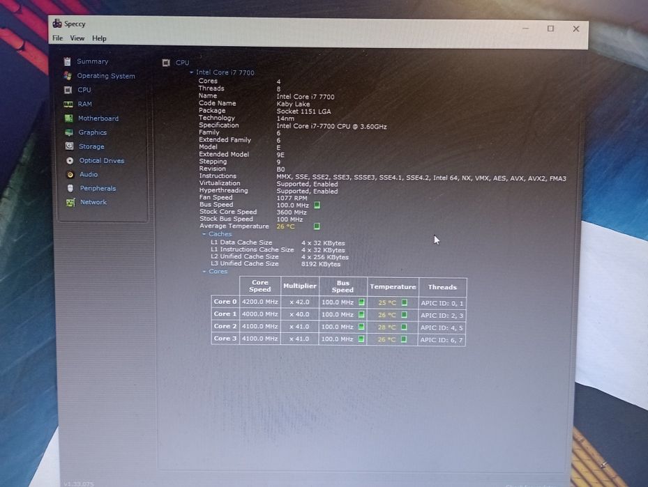 Процесор Intel Core i7 7700 4.20Ghz