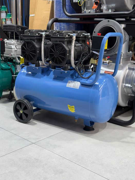 Бесшумный воздушный компрессор 50л 400л/мин Гарантия бор