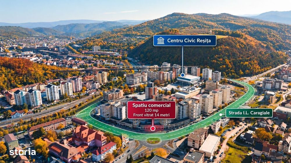 Spatiu comercial de aproximativ 120 mp | Vitrina de 14 m | I.L. Caragi