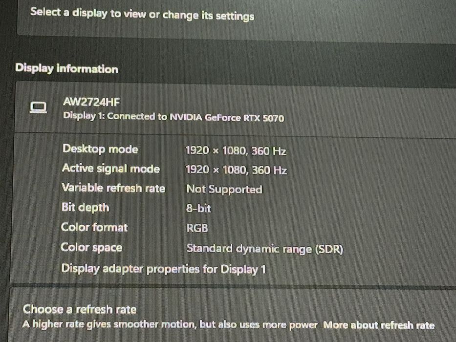 Монитор Alienware AW2724HF 360hz