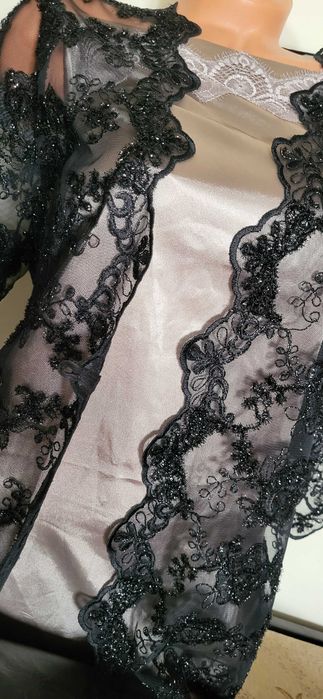 UNICAT! Blazer bluza din dantela neagra de ocazie