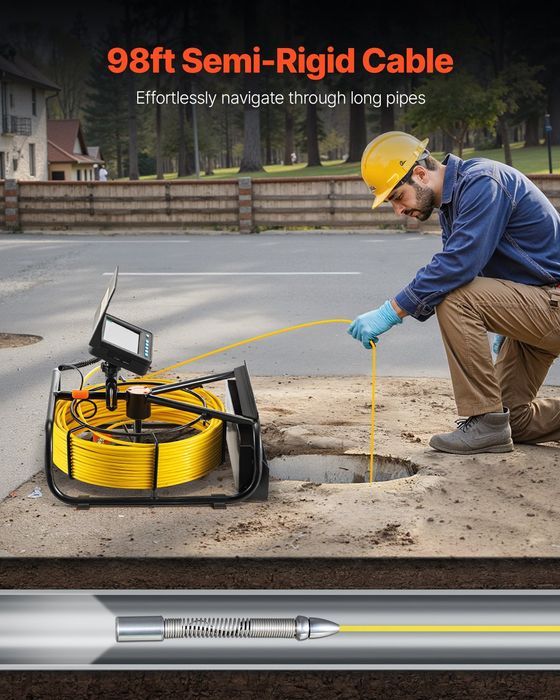 Camera Inspectie Canalizare 30m Zoom 3X Baterie 8500mAh IP68