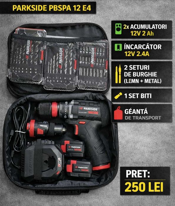 Scule Parkside Performance (impact roti de 600Nm, impact roti de 1898Nm etc)