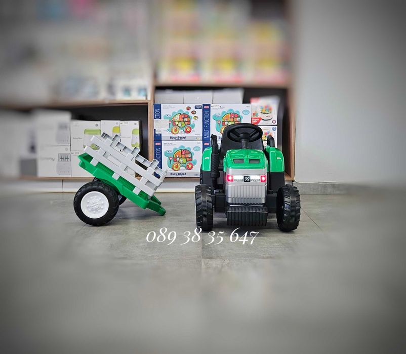 ТОП ЦЕНА!НОВО!Акумулаторен трактор с ремарке Dallas с 12V,дистанционно