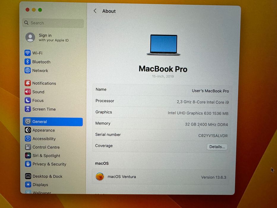 Macbook Pro 16”, 2019, touchbar, Intel i9, 32Gb ram, 512 SSD