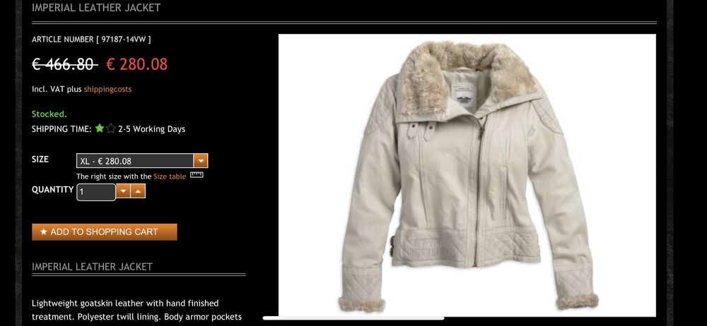 Geaca piele dama Harley Davidson Marimea XL iarna motor