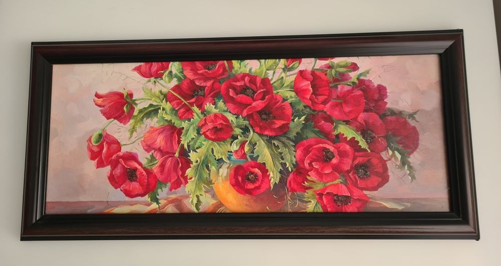 Tablou cu maci 20x50