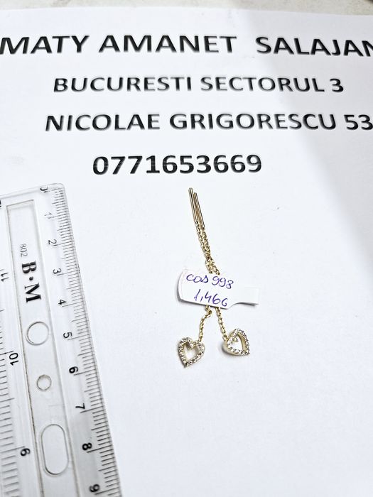 Vand cercei dama din aur 14 k 1.46 g cod 998
