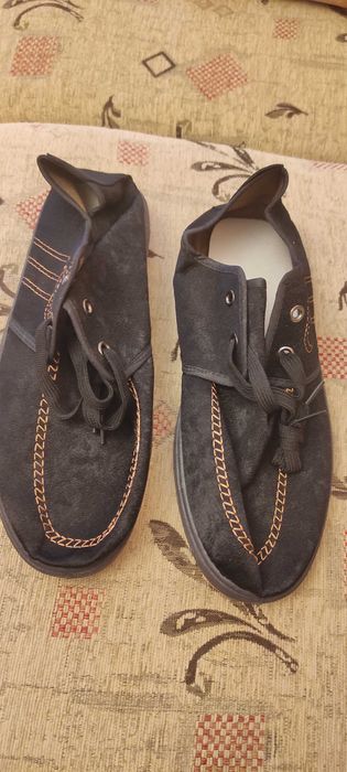 Платнени черни ежедневни обувки , размер 43