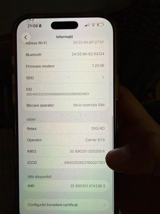 Vând iPhone 17 pro Max