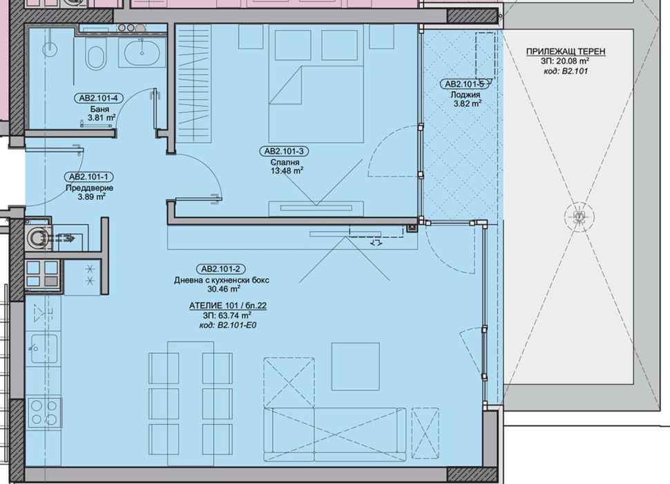 Продава се Двустаен апартамент в София, Бояна - 76 кв.м за 1879 €/кв.м - Снимка #2