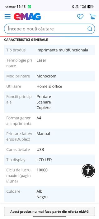 Vând imprimanta nouă SAMSUNG SL-M 2070