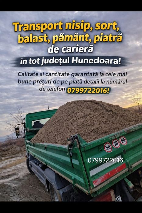Aducem la.comanda nisip sort balast etc