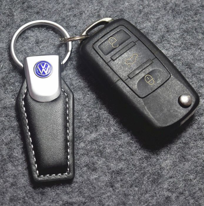 Луксозен Audi VW Шкода кожен ключодържател Volkswagen Skoda Ауди