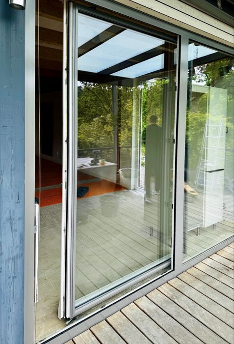 Usi ferestre culisante PSK terasa balcon lemn-aluminiu termopan Germania H 258 x L 325 Garantie