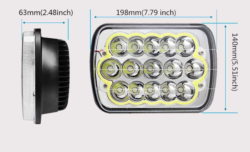 Set Faruri Wrangler YJ / Cherokee XJ 5×7 90W Patrol Landcruiser L200