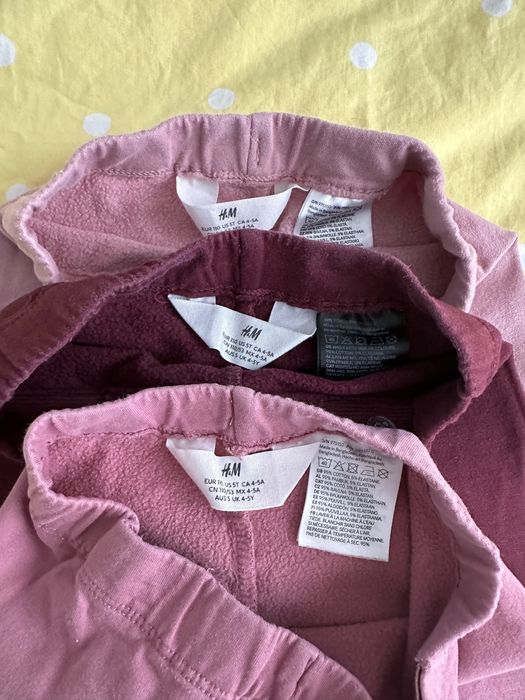 H&M - Set 3 perechi colanti flausati din bumbac, 110 cm, 4-5 ani