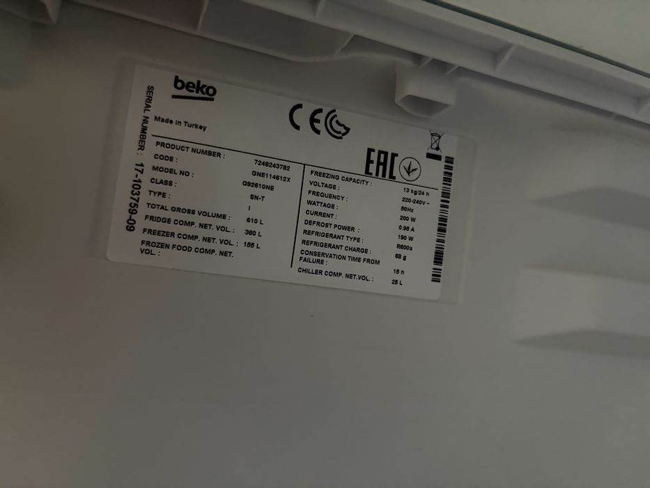 Vand frigider beko side by side