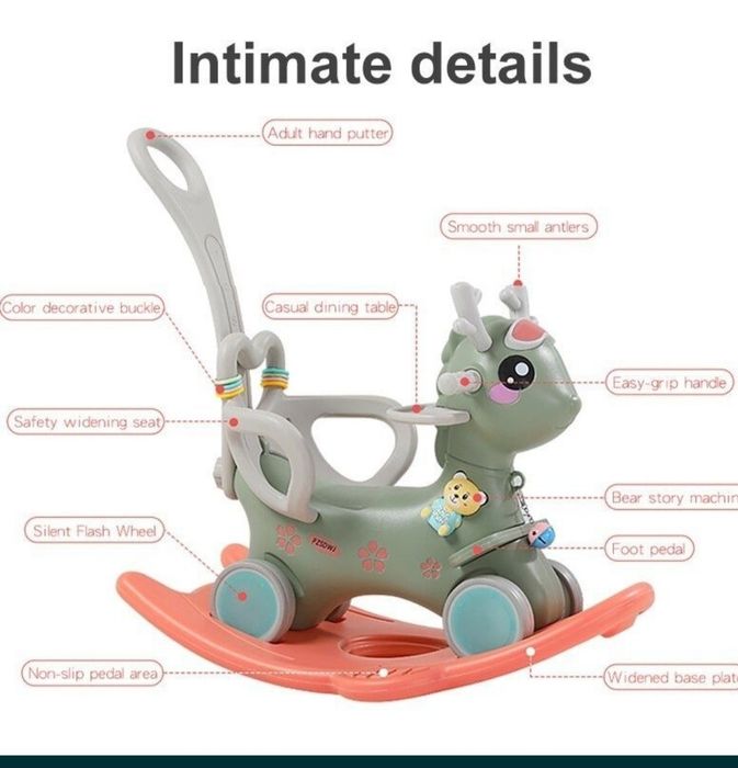 Лошадка-качалка детская пластиковая