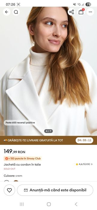 Palton mare NOU alb unt 50-52-54-XXL moale si catifelat