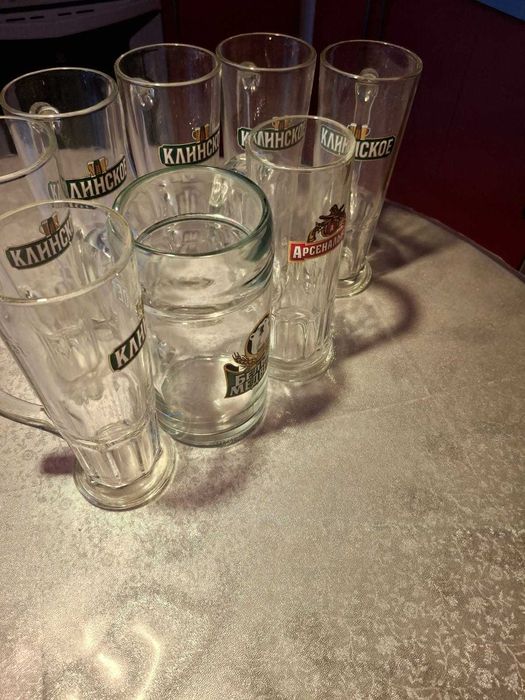 Бокалы для пива, емкость 0,5л и 1л