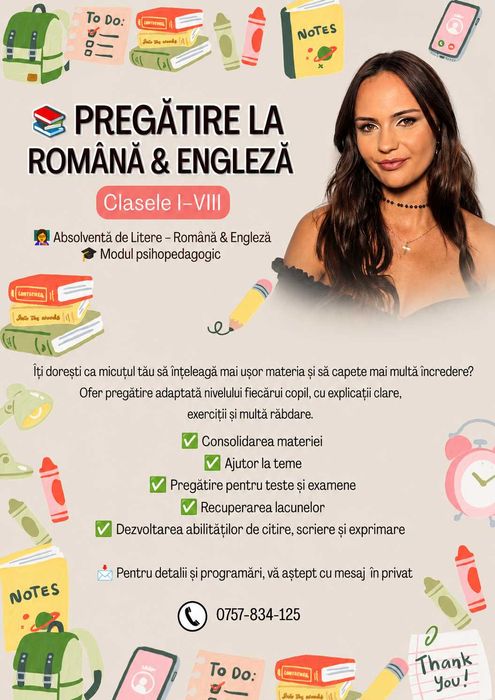 Pregătire la Limba Română și Engleză – Online / Fizic