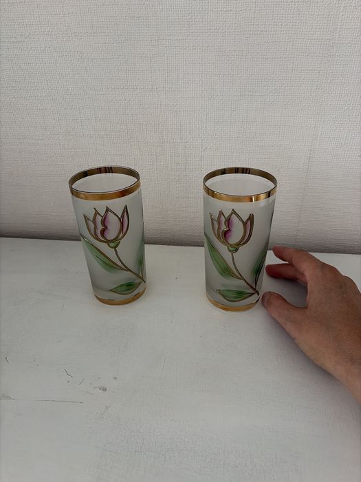 2 стакана ,стекло,рисунок.ссср производство