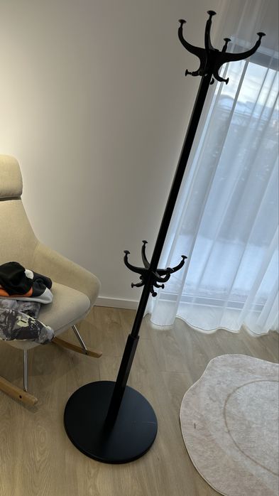 Cuier ikea negru metal hemmes 185 cm