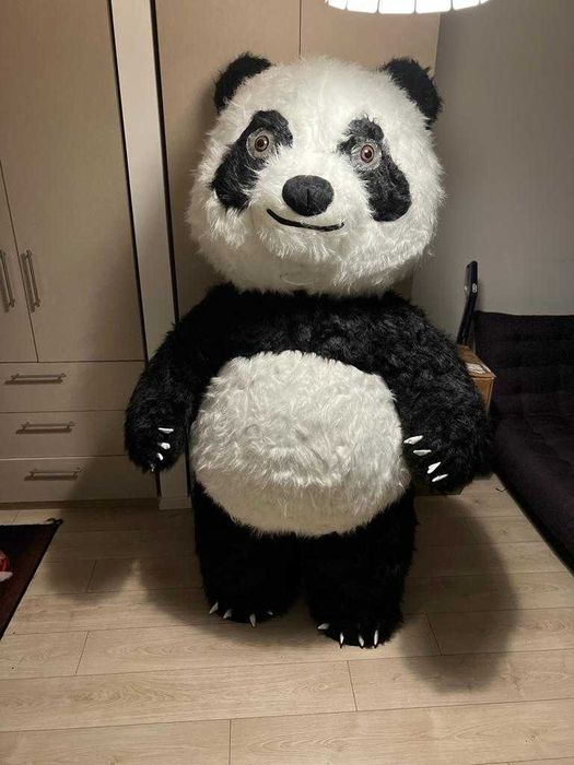 Urs mascota gonflabila  Panda 2 metri cu baterie si incarcator