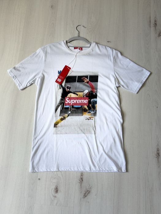Бяла Supreme Skate тениска – размер L