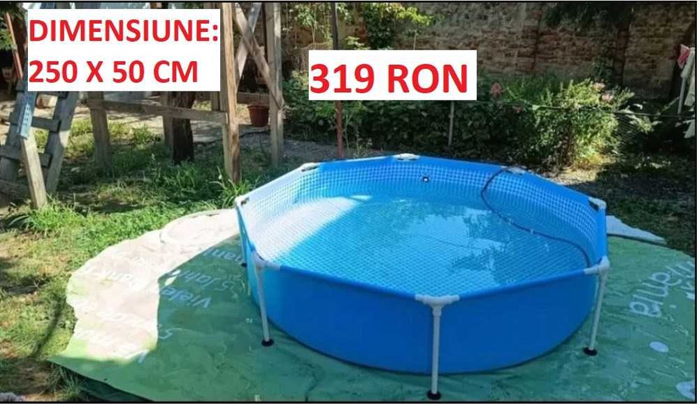 Piscine cu cadru metalic, dreptunghiulare sau rotunde, diferite dimensiuni