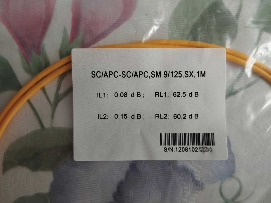 Патч-корд оптический Sc/APC-SC/APC,SM 9/125,SX, 1 м