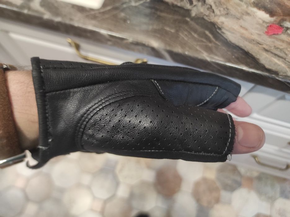 Mănuși moto piele fără degete polo XXL