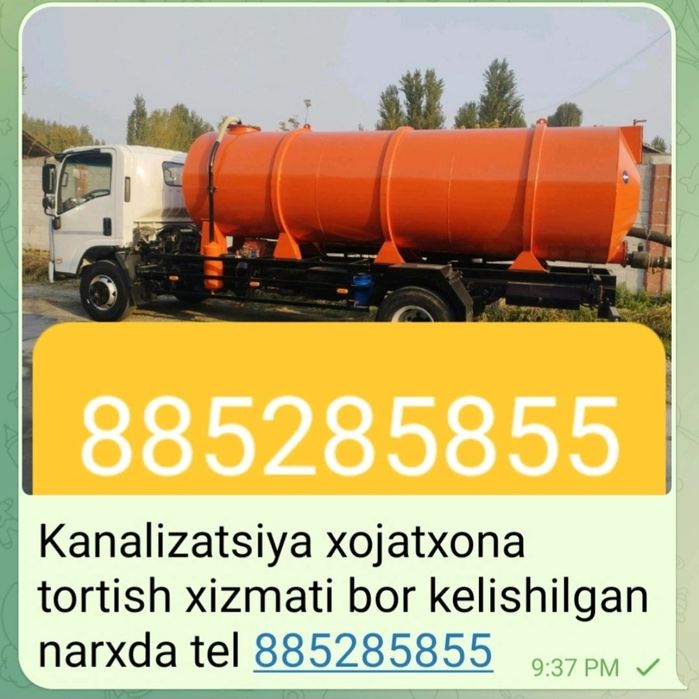 Vodovoz xizmati 6 tono oladi xorazm bo'ylab xizmati bor